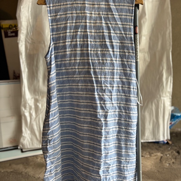 Blue and white striped dress for girls - Picture 2 of 6
